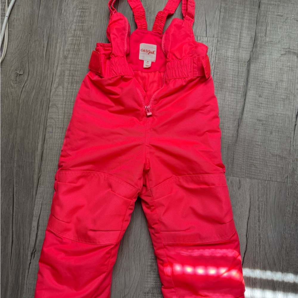 Cat & Jack Kids Hot Pink Snow Bib Size 2T